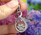 Pet Cremation Pendant Urn Keychain 1  Key Ring For Ashes Dog Cat Paw Print Cross