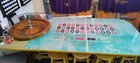  3k  Antique L  Rude Roulette Table  Matching Wheel  Antique Marker  Chips  3k