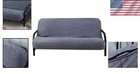 Futon Cover Velvet Zipper Full Size Couch Mattress Slipcover Grey Modern