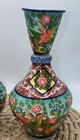 Pair Of Colorful Persian Hand Painted 6 5    Metal Vases Embossed