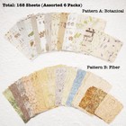 168 Sheets Scrapbook   Embossed Textured Paper Assorted Set  6 Pack Mixed Spe   