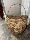 Vintage Wicker Wall Hanging Basket  Ratan  Very Good Condition  