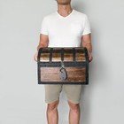 Nautical Cove Handmade Wooden Treasure Chest Storage Box Real Leather Accents