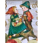 Retro Kitchen Apples In Bowl Framed Handmade Collage Wall Art Fall Autumn Decor