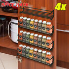 4pcs Single Spice Rack Jar Kitchen Cupboard Door Wall Storage Organiser Cabinet