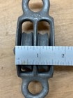 Lot Of 2 Small Cast Double Pulley Block And Tackle Boating Sailing Home Nos