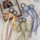 Satin Ribbon Handmade Rubber Band Hair Accessories Long Ribbon Bow Scrunchies   