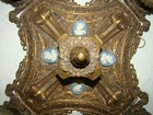 Rare Antique Bradley Hubbard Brass Flushmount 4 Light Ceiling Fixture W 4 Cameo