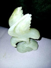 Carved Chinese Semi Translucent Green Jade Eagle Statue Figurine 3 8  Tall  base