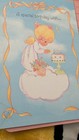 Vintage Hallmark Precious Moments Greeting Card Happy Birthday Glitter envelope