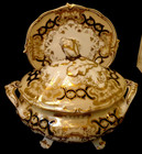 English Davenport Sauce Tureen gravy Boat W Separate Under Tray - 1800s Antique