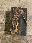 Printing Letterpress Printers Block Antique Copper Golf Swing Golfer  741 