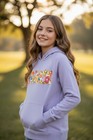 Vintage Havana Girls Floral Peace Hoodie And Shorts Set - Lilac - Large 14