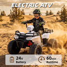 24v Ride On Atv 6mph Electric Quad Car Battery Powered With Twist-grip Throttle