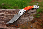 Handmade Forged Damascus Steel Folding Pocket Knife Hunting Survival Edc 1611