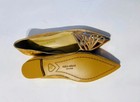 Sophia Webster Women s Us 10 Gold Metallic Leather Slip-on Pointed Toe Flats