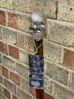 Antique Victorian Designer Skull Brass Handle Wooden Walking Stick Cane