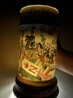 Antique German Germany Ww1 Regimental Cavalry Porcelain Litho Lidded Beer Stein
