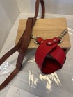 Purse Strap Handles Lot Of-4 For Handbags Red Leather-2 Microfiber-free Shipping
