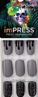 Impress Press On Manicure Medium Length Matte Black Nails Dark Night X1