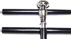 Vintage Walking Cane Wooden Walking Stick Silver Brass Handle Knob Black Wood St