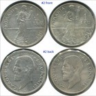 Romania 1911   1912  1 Leu  Two Silver Coins Km 42  C200