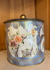 Vintage Daher Floral Biscuit Tin Box Lidded Container Made In England