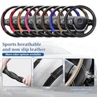 Car Steering Wheel Cover  14 5-15  Breathable Leather Steering Black brown