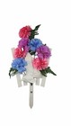 Vintage Cemetery Grave Memorial Flower Arrangement Praying Hands Plastic Stake