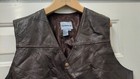 Direct Source Men s Brown Patchwork Leather 4-snap Button Vest Size Xl