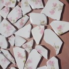 Broken Vintage Floral   Border China Plate Pieces Tiles Mosaic Jewelry Crafts
