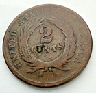 1864 2c Two Cent Piece Usa Coin  The E Is Restriked With A U   Free Shipping