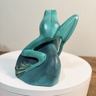 Bronze Sculpture Tree Frog On A Rock Green Patina Unmarked Indoor Outdoor Heavy 