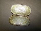 Estee Lauder Compact Solid Perfume Blue Enamel Oval Empty - Vintage