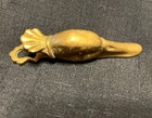 Very Rare Antique Brass Glass Eyed Duck Hangs On Wall - Holds Notes  Receipts