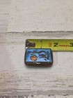 Blue Enamel   Brass Serpent Decorated 1 5  Pill Snuff Box Vintage Dragon 