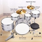 Kid Drum Sets-5-piece For Beginners 14 Inch Bass Drum Full Size Complete Junior