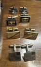 Cufflinks Lot 5 Pair Classic Retro Rectangle Square Corpcore Minimalist