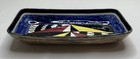 Mcm Pottery Dish Catchall Blue Black Ivory Abstract Made In Europe 10   
