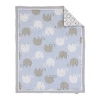 Nojo Elephant 4 Piece Nursery Crib Bedding Set  Blue grey white