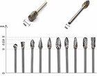 10 Pcs 1 8 tungsten Carbide Rotary Cutting Carving Burr Bit Set For Dremel Tool