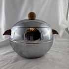 Vtg West Bend Penguin Hot Cold Server Aluminum Ice Bucket Wood Handle Mcm 1960s