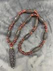 Tibetan Old Agate Dzi Beads W dragon Vein Agate Dzi 21eyed Bead Pendant Necklace