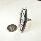 Old Navajo Ring Sterling Silver Coral Turquoise Vintage Southwest Native Tribal