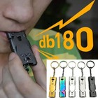 Double Tube Survival Whistle Keychain 180db Stainless Steel Emergency Camping