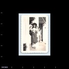 Old Vintage Photo Solo Woman Fancy Outfit Hat Glasses Original Snapshot