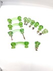 Vintage Uranium 4 Green Glass Drawer Pull Handles   7 Knobs