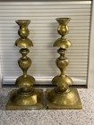 Pair Of Bronze brass Henneberg Warsaw Antique 1901 Candle Sticks Holder 12 3 4 