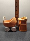 Little Tikes Vintage Baby Buggy Carriage Stroller And High Chair Dollhouse Play