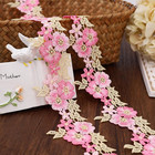 Floral Lace Trim Vintage Flowers Embroidered Edge Lace Trim Ribbon For Sewing 3 